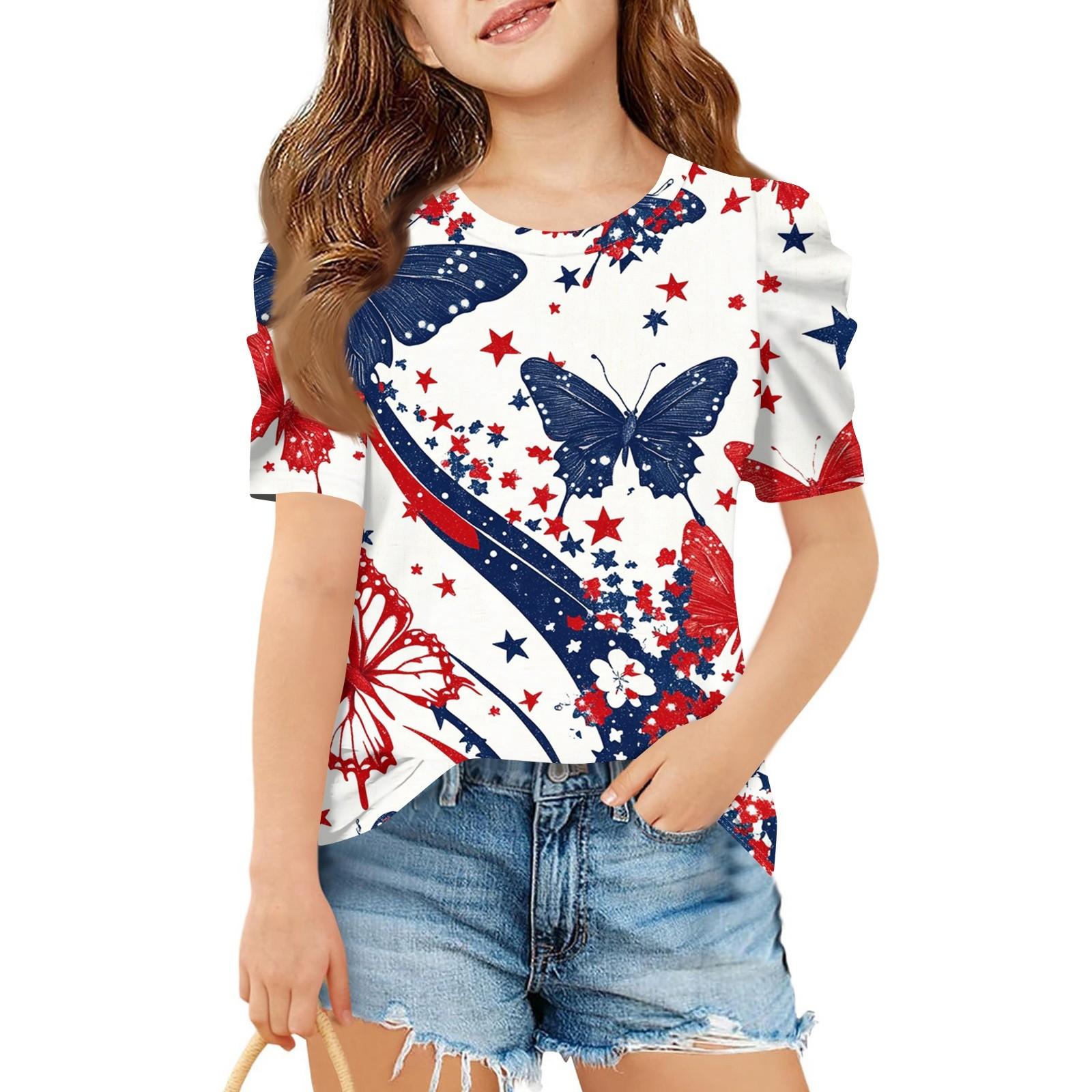 Summer Girls Short-Sleeved Top, Children s Round-Neck Independence Day Casual T-shirt 140 білий
Summer Girls Short-Sleeved Top, Children s Round-Neck Independence Day Casual T-shirt 140 білий