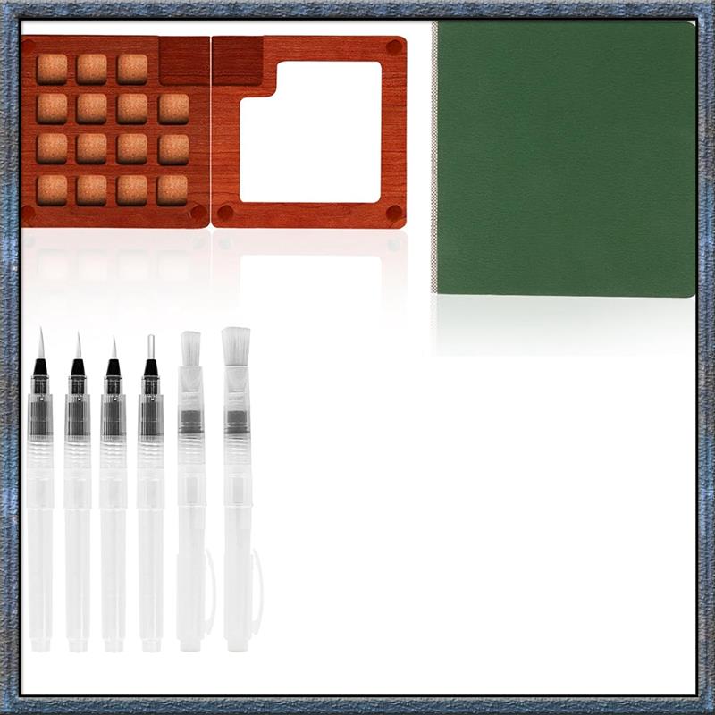 Aug. Mini Watercolor Paint Set,Portable Paint Palette Travel Kit 15 Grid Wooden Paint Box, Sketch Book With Brush Pens
Aug. Mini Watercolor Paint Set,Portable Paint Palette Travel Kit 15 Grid Wooden Paint Box, Sketch Book With Brush Pens