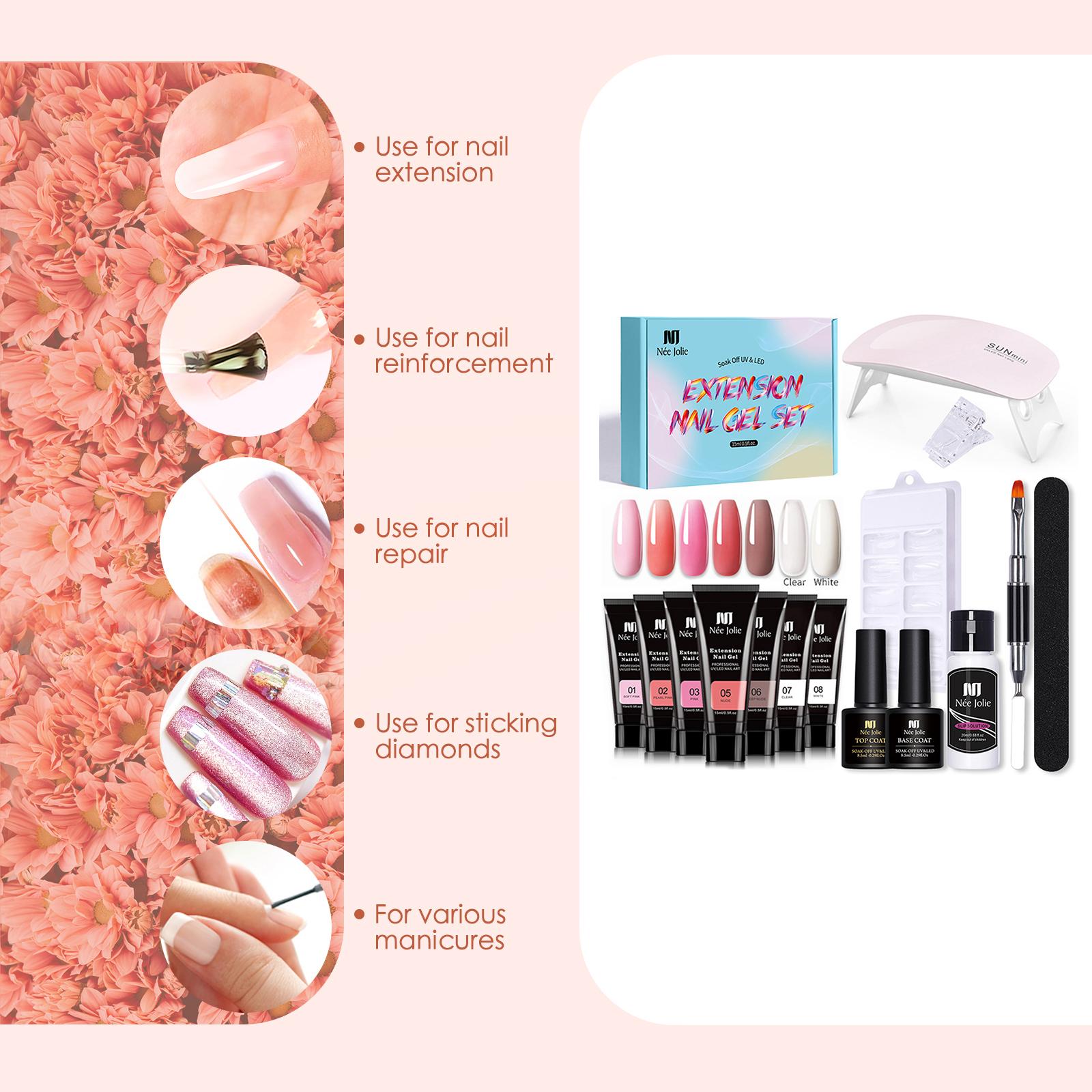 Набор гелей для наращивания ногтей Укрепляющий гель для ногтей УФ-светодиодная лампа для ногтей Сушилка для ногтей Базовое покрытие Верхнее покрытие с ногтем
Набор гелей для наращивания ногтей Укрепляющий гель для ногтей УФ-светодиодная лампа для ногтей Сушилка для ногтей Базовое покрытие Верхнее покрытие с ногтем