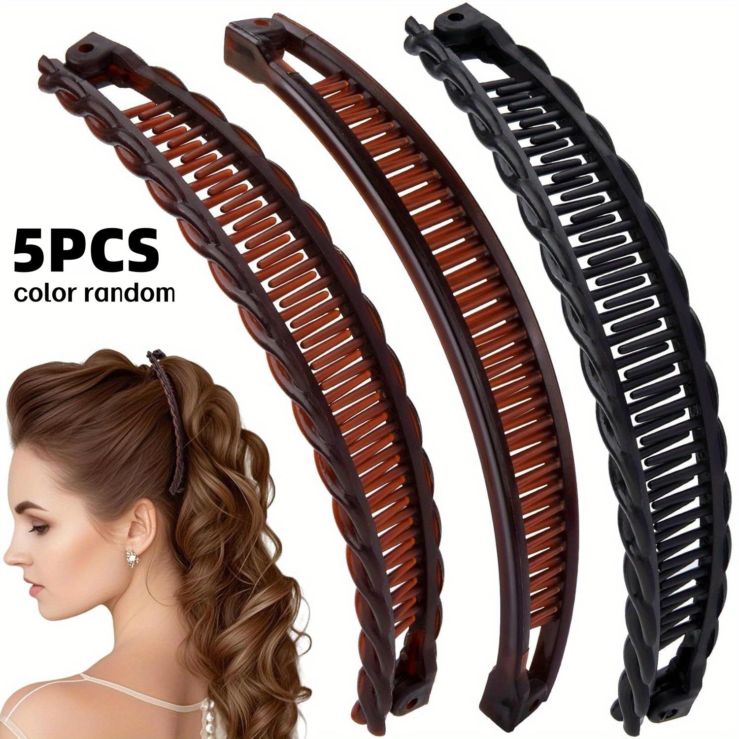 5-Pack of Random Color Banana Clips for Women, Large Size - Vintage Non-Slip Double-Tooth Clips Suitable for Thick, Long, Curly Hair,
5-Pack of Random Color Banana Clips for Women, Large Size - Vintage Non-Slip Double-Tooth Clips Suitable for Thick, Long, Curly Hair,