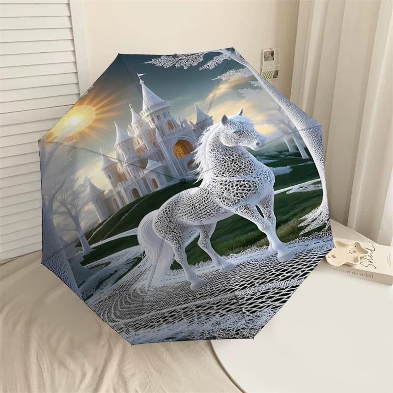 1PC castle horse Automatic Open/Close Umbrella with Windproof, 8-Rib Sturdy Canopy, Durable Ribs, Fashionable Design, Outdoor Accessory, Fun Prin, Hol
1PC castle horse Automatic Open/Close Umbrella with Windproof, 8-Rib Sturdy Canopy, Durable Ribs, Fashionable Design, Outdoor Accessory, Fun Prin, Hol