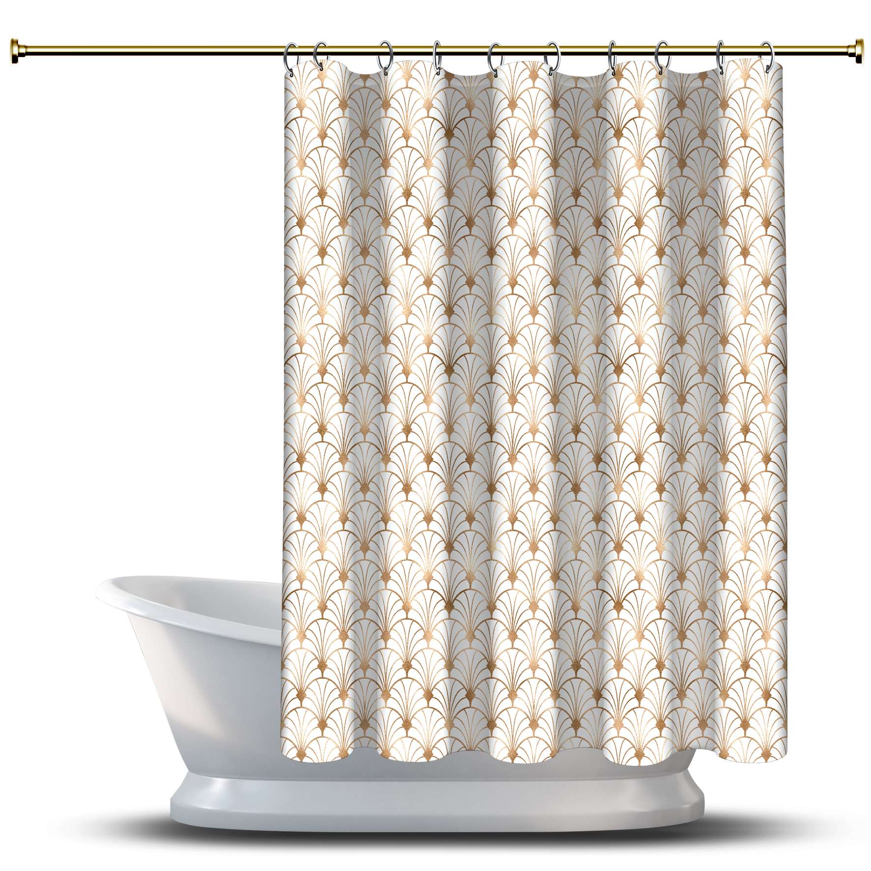 Занавеска для душа с принтом в стиле ар-деко / Водонепроницаемая для украшений вашей ванной комнаты — многомерные текстурированные формы с блестками белого золота
Занавеска для душа с принтом в стиле ар-деко / Водонепроницаемая для украшений вашей ванной комнаты — многомерные текстурированные формы с блестками белого золота