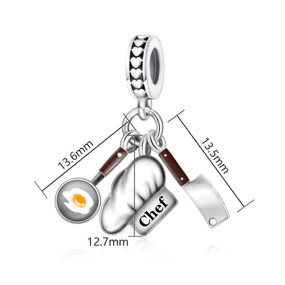 S925 Silver Creative Kitchen Three-Piece Set Pendant Beaded Bracelet Necklace DIY Handmade Craft Accessory Kit
S925 Silver Creative Kitchen Three-Piece Set Pendant Beaded Bracelet Necklace DIY Handmade Craft Accessory Kit