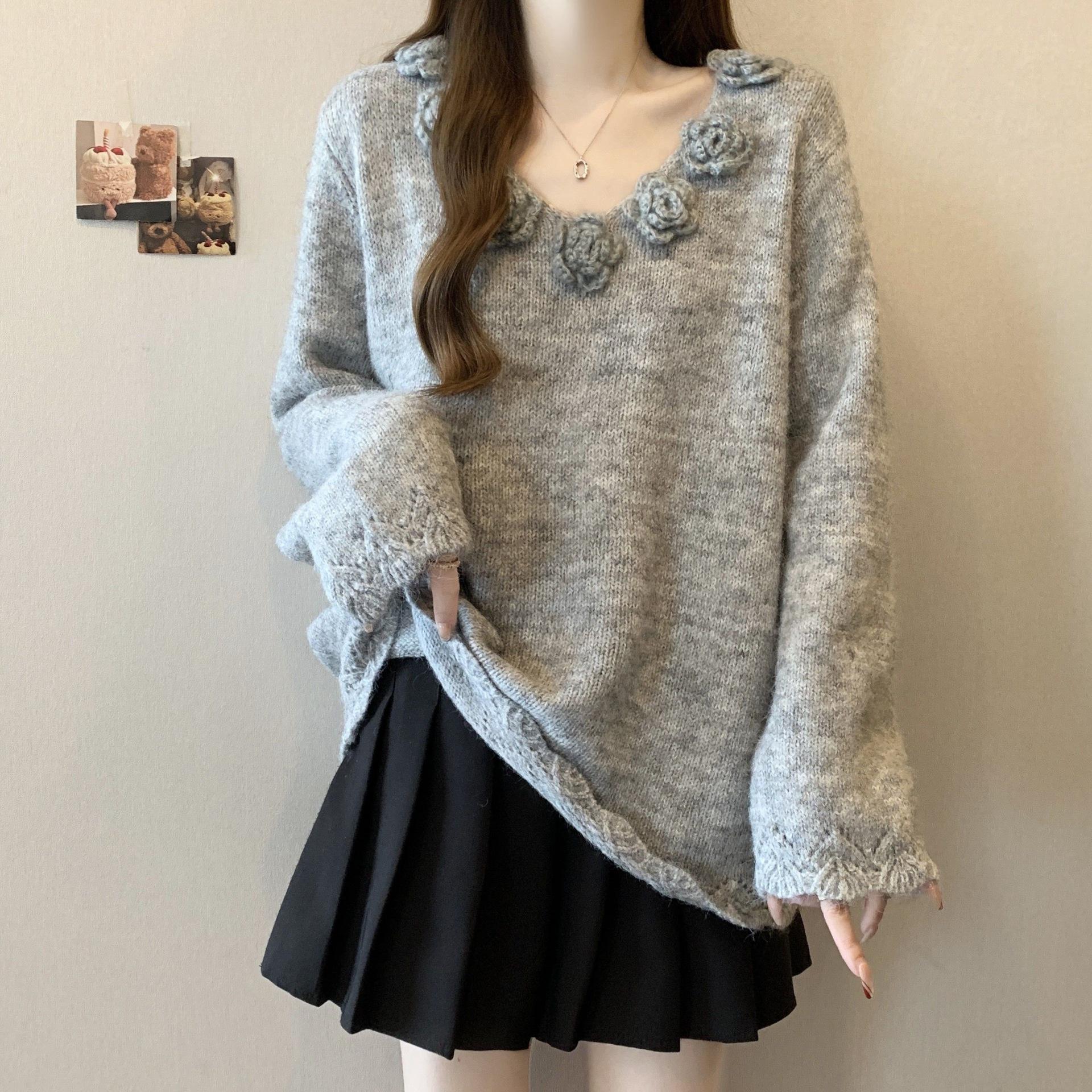 Women s 3D Floral French Collar Loose Knit Sweater, Slim-Fit, Large, for Spring/Autumn. M (Recommended for 40-50 kg) серый
Women s 3D Floral French Collar Loose Knit Sweater, Slim-Fit, Large, for Spring/Autumn. M (Recommended for 40-50 kg) серый