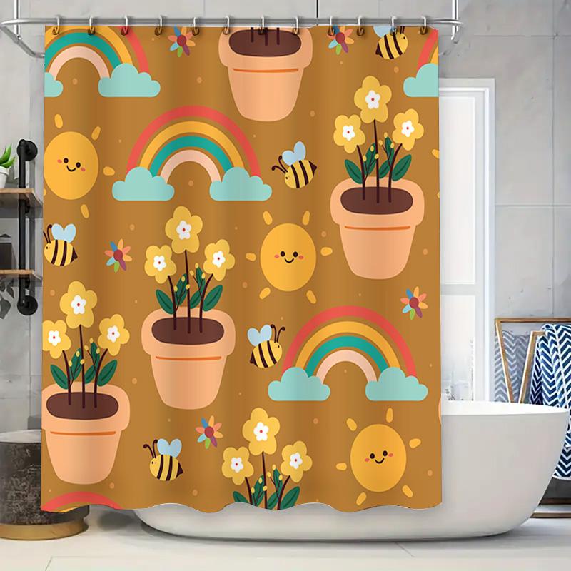 Sunshine Shower Curtain Set Rainbows Bees Cartoon Waterproof Bathroom Decorative Fabric Shower Curtains For Kids Bathrooms W60H190(CM)-1 Pcs
Sunshine Shower Curtain Set Rainbows Bees Cartoon Waterproof Bathroom Decorative Fabric Shower Curtains For Kids Bathrooms W60H190(CM)-1 Pcs