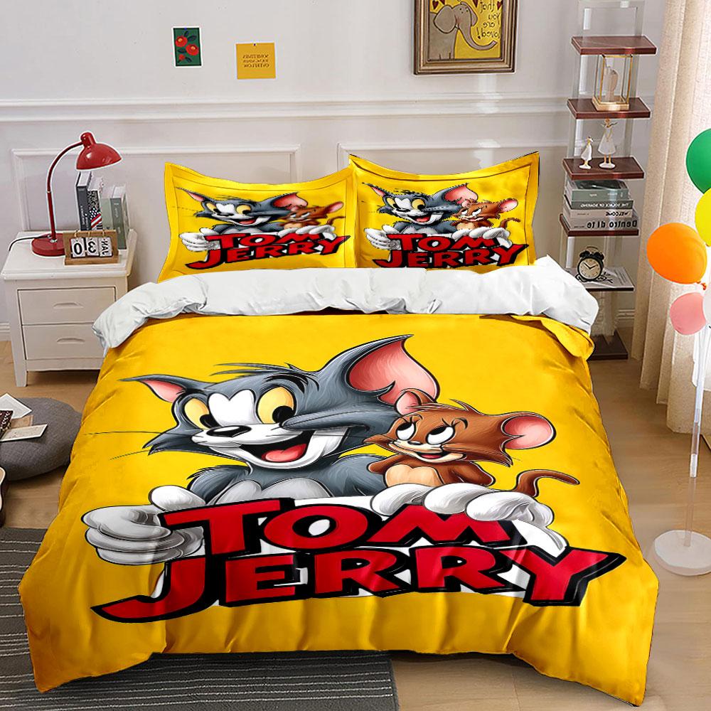 Cat, mouse, Tom Jerry lettering. Bedding sets Duvet cover sets Duvet covers Pillowcases(1 * Duvet Cover 2 * Pillowcases, without duvet insert) 135x200cm
Cat, mouse, Tom Jerry lettering. Bedding sets Duvet cover sets Duvet covers Pillowcases(1 * Duvet Cover 2 * Pillowcases, without duvet insert) 135x200cm