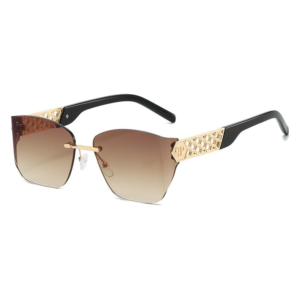 New Luxury Frameless Gradient Square Sunglasses Retro Metal Frame Hollow Design UV400 Protection for Women Men as picture
New Luxury Frameless Gradient Square Sunglasses Retro Metal Frame Hollow Design UV400 Protection for Women Men as picture