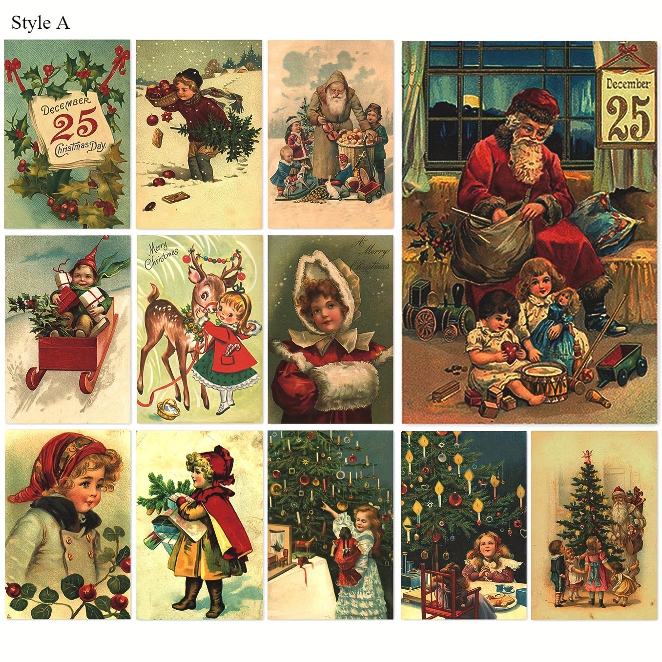 Набор из 12 винтажных рождественских открыток - Ностальгические антикварные дизайны с ангелом, Сантой, лосем и елкой - Миниатюрные открытки для заметок, Идеальные
Набор из 12 винтажных рождественских открыток - Ностальгические антикварные дизайны с ангелом, Сантой, лосем и елкой - Миниатюрные открытки для заметок, Идеальные