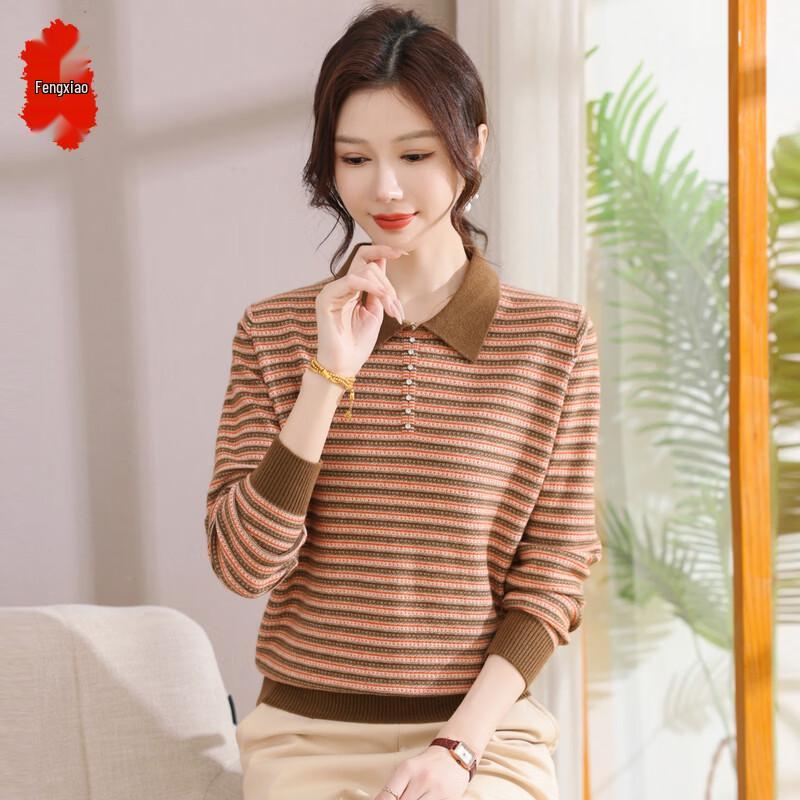 Women s Striped Polo Collar Long-Sleeve T-Shirt XXL
Women s Striped Polo Collar Long-Sleeve T-Shirt XXL