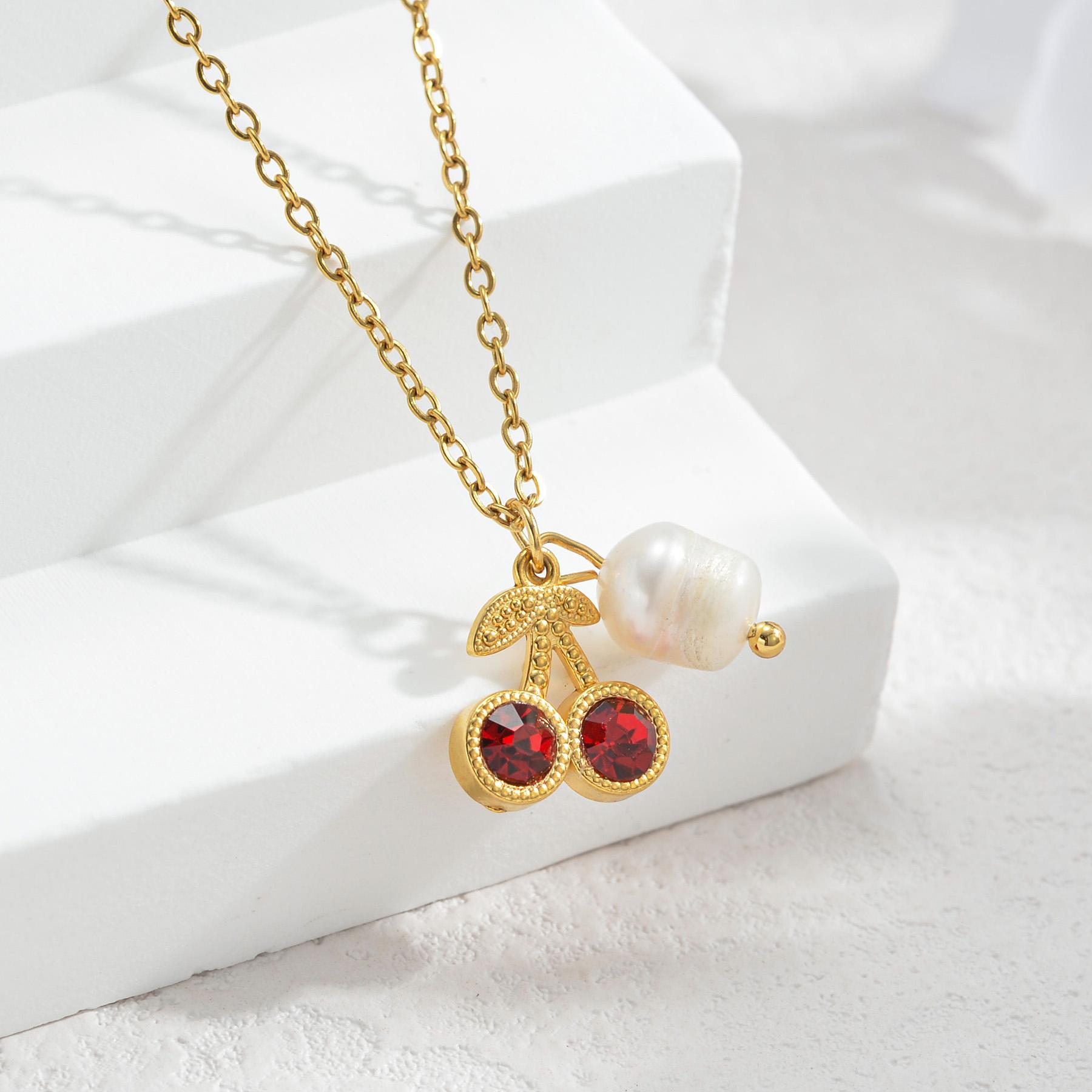 Atoztide Fashion Cherry Pendant Necklace for Women Stainless Steel Multiple Styles Imitation Pearl Ceramics Pendant Jewelry Gift
Atoztide Fashion Cherry Pendant Necklace for Women Stainless Steel Multiple Styles Imitation Pearl Ceramics Pendant Jewelry Gift