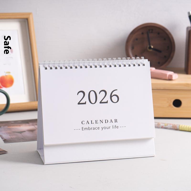 Календарь 2026 Простой блокнот для заметок Ежемесячный Ежедневный Планировщик Расписание Тайм-менеджмент Украшение для рабочего стола Дома Офиса Настольный календарь белый