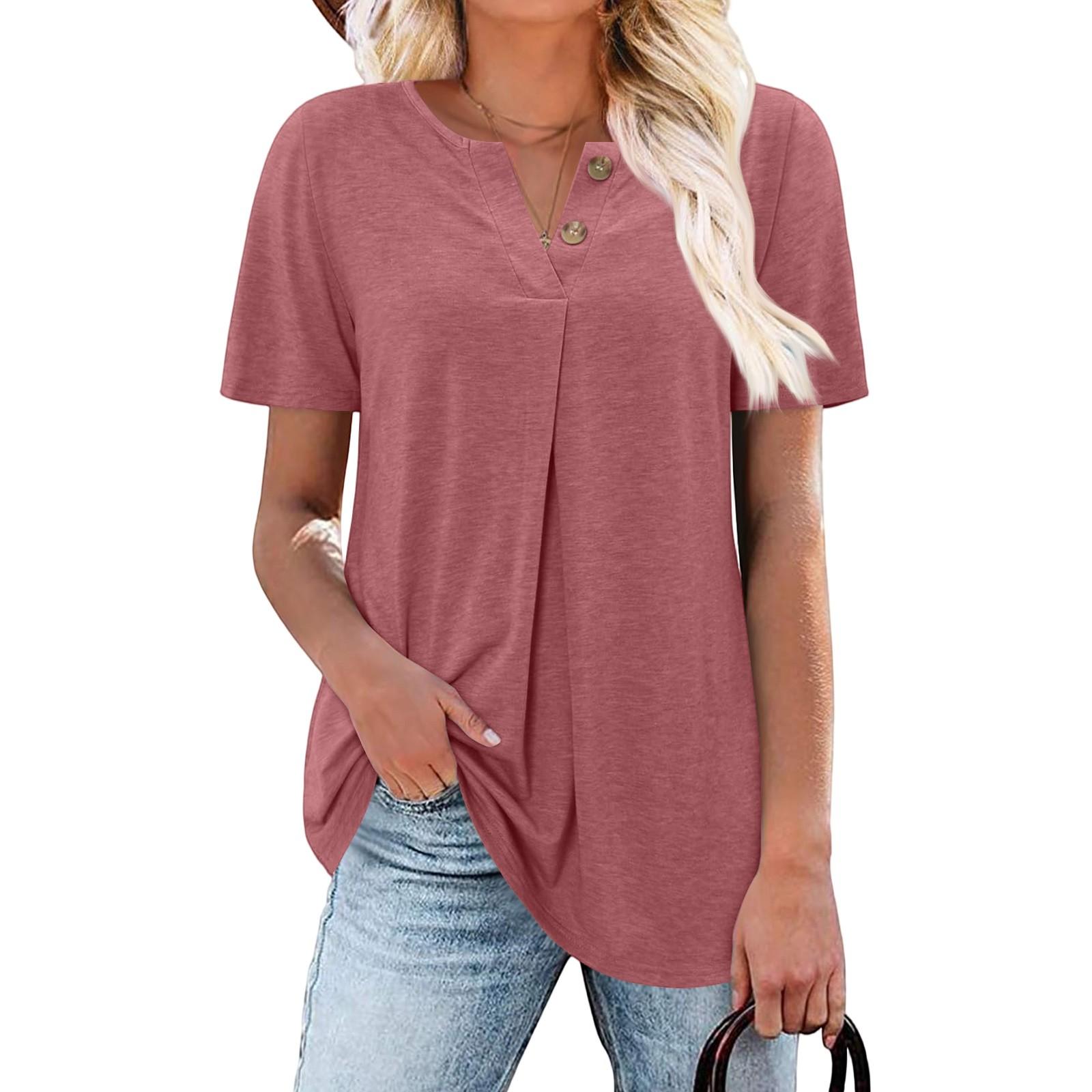 Жіноча модна повсякденна футболка з коротким рукавом на ґудзиках з V-подібним вирізом S
Жіноча модна повсякденна футболка з коротким рукавом на ґудзиках з V-подібним вирізом S