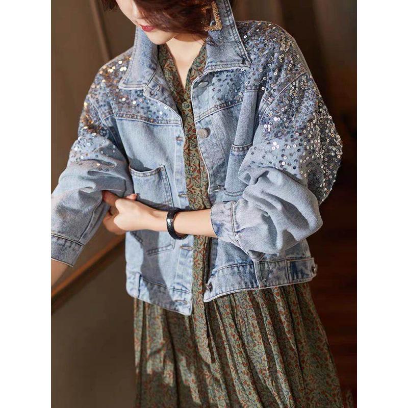 Women s Sequined Denim Jacket - 2025 European Style, Slimming Short Spring Fashion. L світло-синій колір
Women s Sequined Denim Jacket - 2025 European Style, Slimming Short Spring Fashion. L світло-синій колір