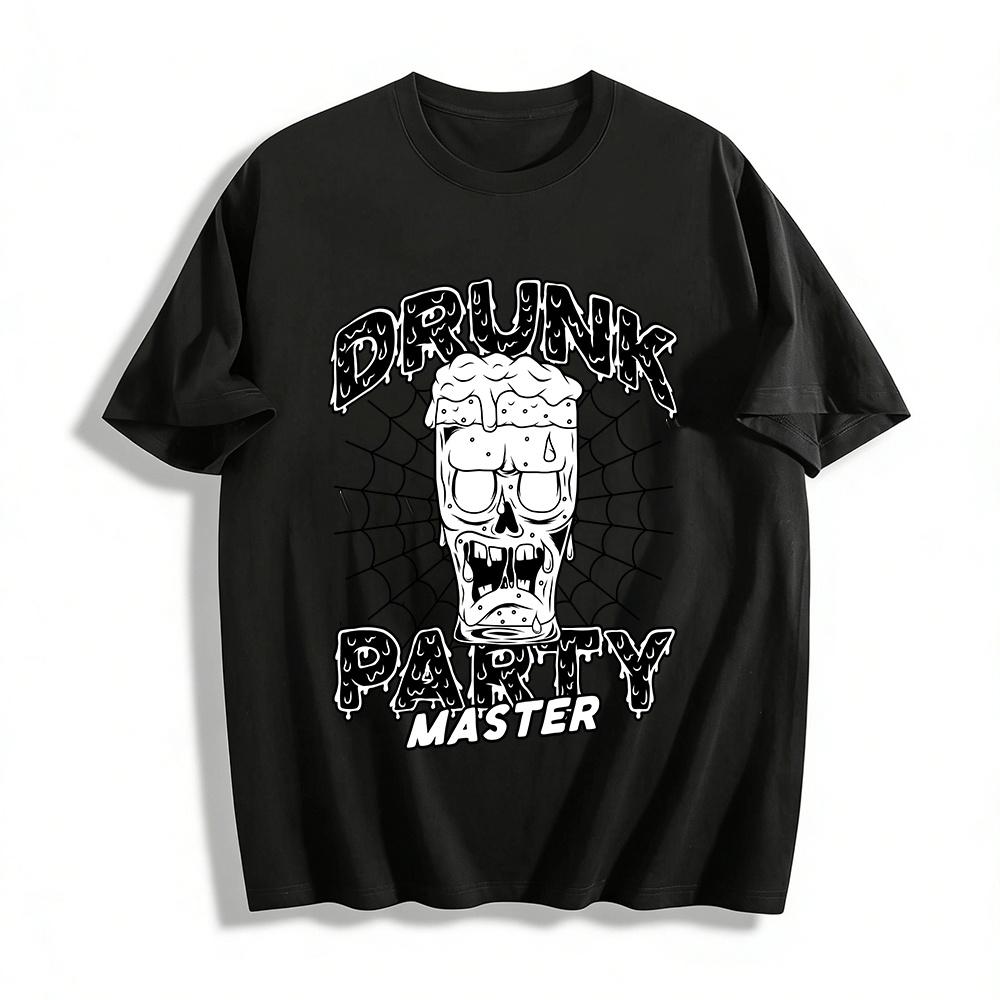 Drunk Party Master Skull Beer Mug Web Print Casual T-Shirt Pure cotton T-shirt XXS
Drunk Party Master Skull Beer Mug Web Print Casual T-Shirt Pure cotton T-shirt XXS