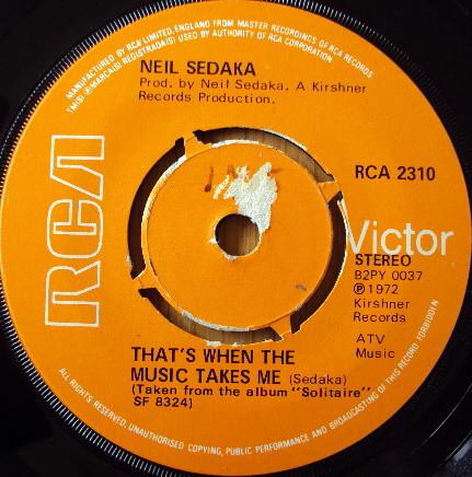 7inch Record NEIL SEDAKA Thats When The Music Takes Me RCA2310 RCA Victor 1973 UK Rock Used
7inch Record NEIL SEDAKA Thats When The Music Takes Me RCA2310 RCA Victor 1973 UK Rock Used