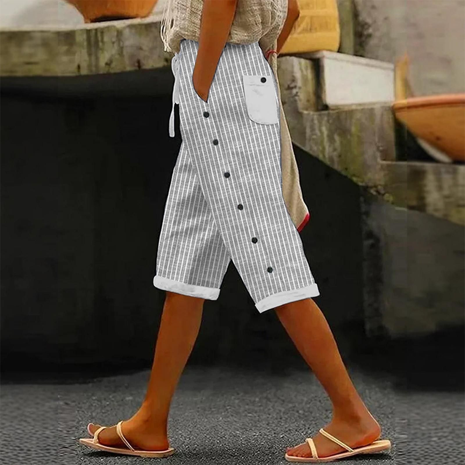 Женские повседневные модные полосатые шорты с карманами XXL
Женские повседневные модные полосатые шорты с карманами XXL