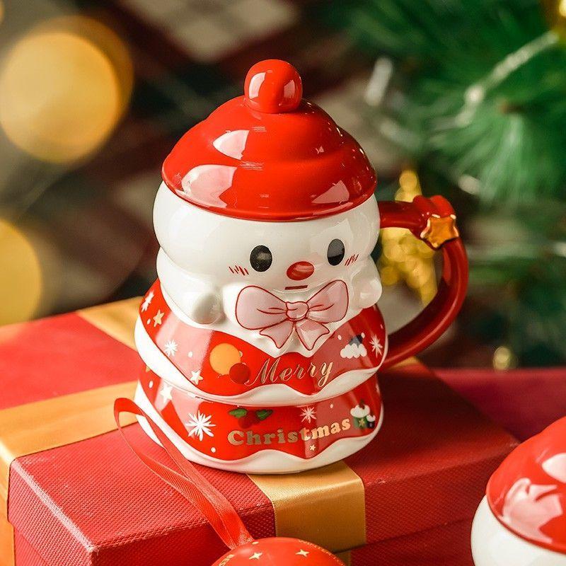 Creative Christmas Snowman Ceramic Coffee Cup Cartoon Cute Snowman Mug with Lid Birthday Gift Red Snowman Coffee Cup Home Decor 401-500ml
Creative Christmas Snowman Ceramic Coffee Cup Cartoon Cute Snowman Mug with Lid Birthday Gift Red Snowman Coffee Cup Home Decor 401-500ml