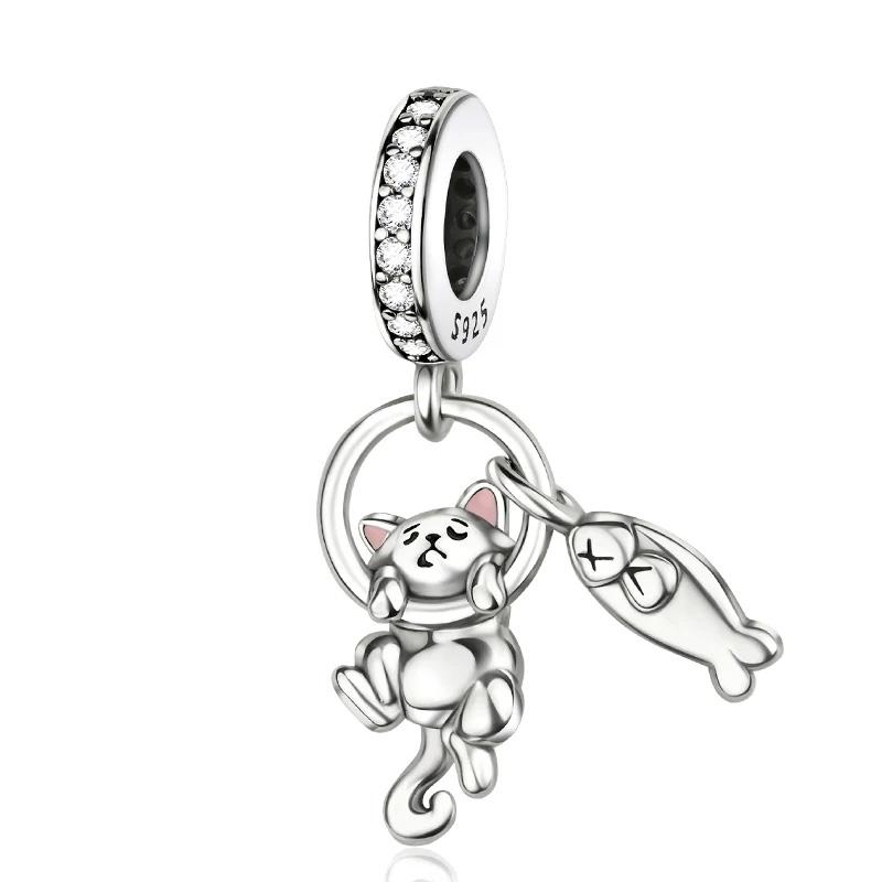 925 silver Cute Cat series pendant beads charms fit bracelet Safety chain charm necklace Diy female jewelry
925 silver Cute Cat series pendant beads charms fit bracelet Safety chain charm necklace Diy female jewelry
