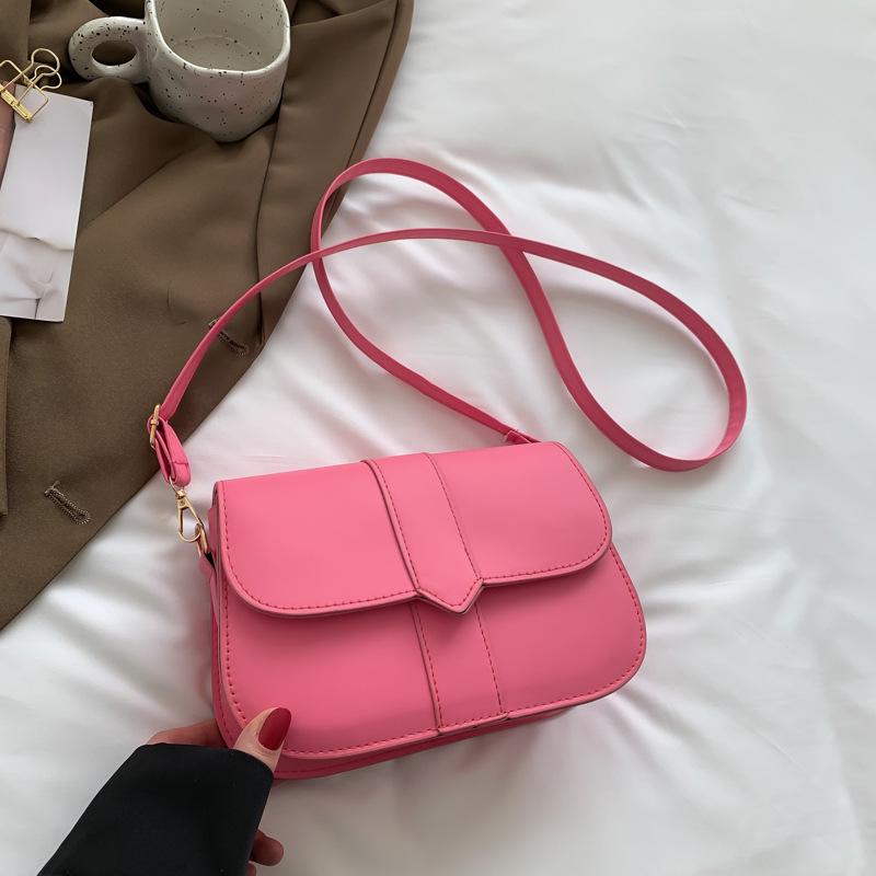 Популярная модная однотонная простая универсальная маленькая сумка женская 2025 модная новая на плечо сумка-мессенджер текстурная маленькая квадратная сумка розовый