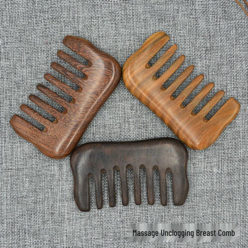 Gua Sha Comb: Golden Green Sandalwood & Ebony Wide-Tooth Scalp Massager. Length 9.5 cm, Thickness 1.2 cm, Width 5.7 cm
Gua Sha Comb: Golden Green Sandalwood & Ebony Wide-Tooth Scalp Massager. Length 9.5 cm, Thickness 1.2 cm, Width 5.7 cm