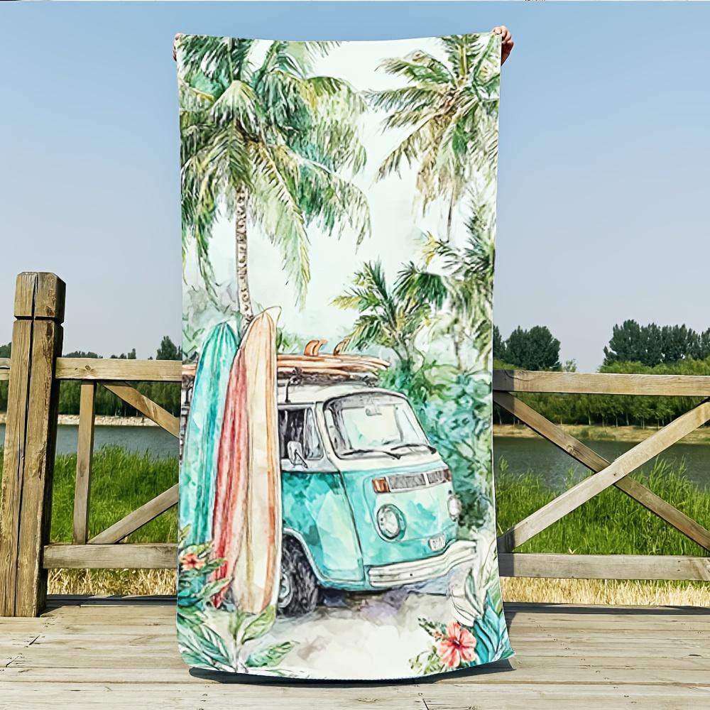 Watercolor Retro Van Surfboard Palm Tree Beach Towel Extra Large Quick Dry Microfiber Sand Free Absorbent Washable W30*H60(CM)
Watercolor Retro Van Surfboard Palm Tree Beach Towel Extra Large Quick Dry Microfiber Sand Free Absorbent Washable W30*H60(CM)