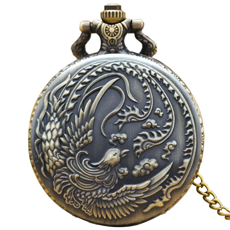 Vintage Bronze Ancient Chinese Mythology Phoenix Carved Quartz Pocket Watch Necklace Clamshell Gift For Male And Female Students бронзовий
Vintage Bronze Ancient Chinese Mythology Phoenix Carved Quartz Pocket Watch Necklace Clamshell Gift For Male And Female Students бронзовий