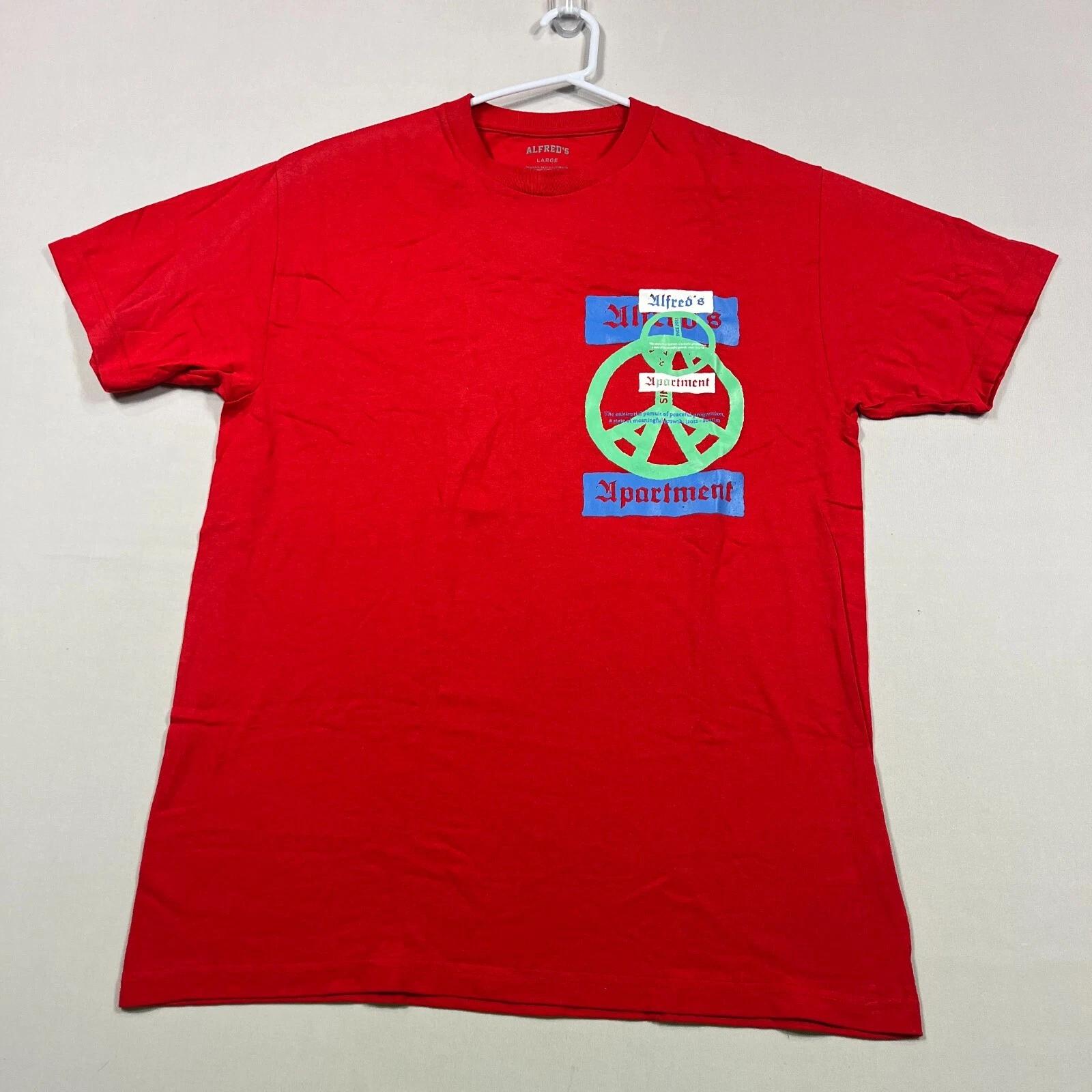 Alfred s Apartment T Shirt Red Cotton Crew Neck Heavyweight Tee Mens Large L M
Alfred s Apartment T Shirt Red Cotton Crew Neck Heavyweight Tee Mens Large L M