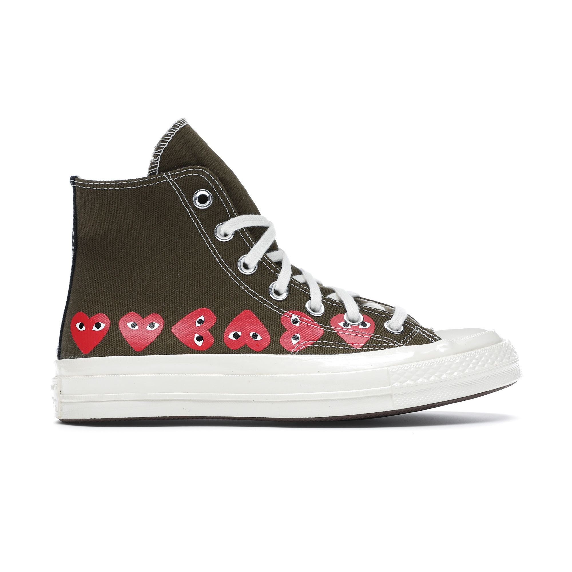 Кроссовки унисекс Converse Comme des Garçons Play x Chuck 70 Hi Top Multi Heart Коричневый Хаки 162973C
Кроссовки унисекс Converse Comme des Garçons Play x Chuck 70 Hi Top Multi Heart Коричневый Хаки 162973C