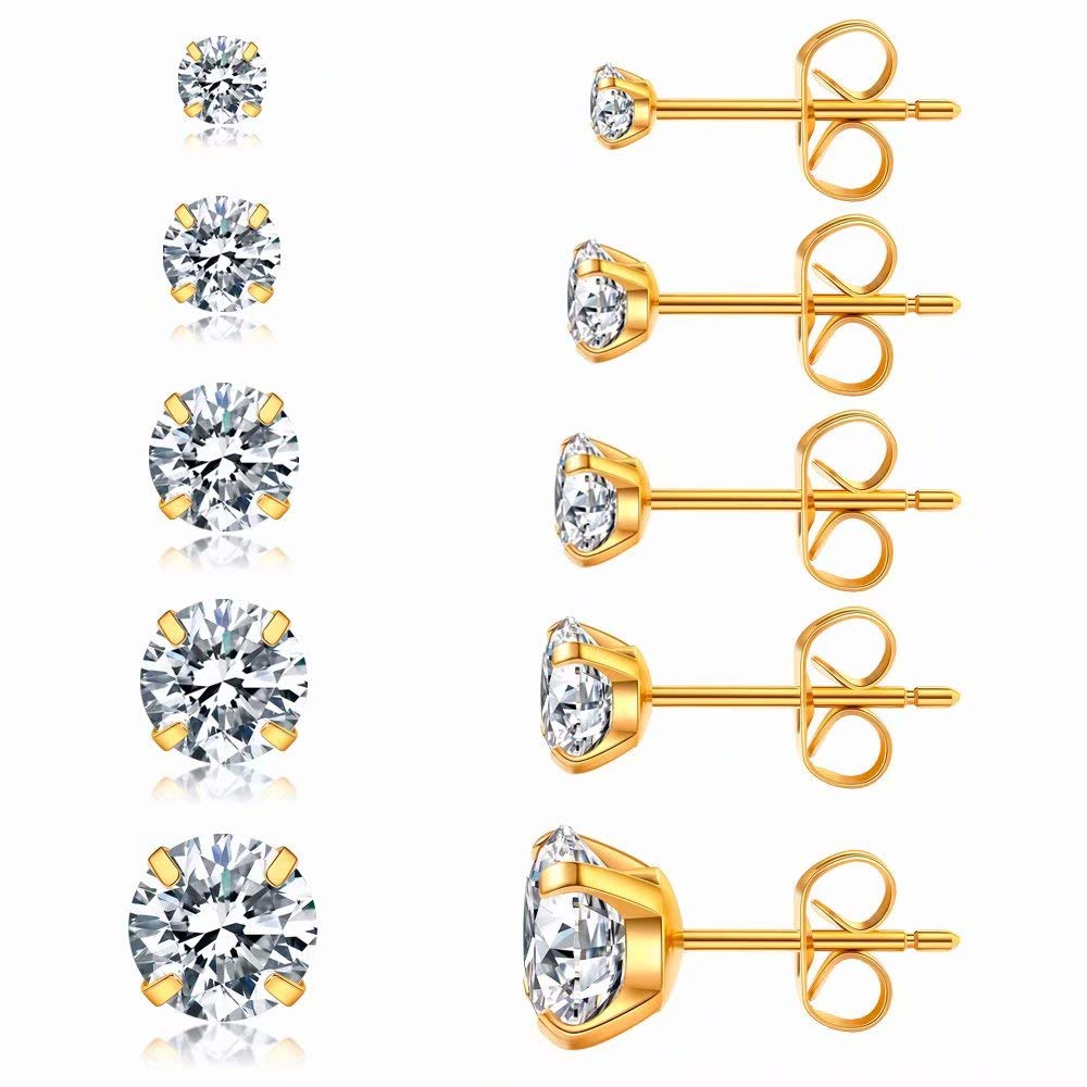 1 Pair of Surgical Steel Earring Sud with Cubic Zirconia Stone AAA Jewelled High Quality Earrings 3mm золотой
1 Pair of Surgical Steel Earring Sud with Cubic Zirconia Stone AAA Jewelled High Quality Earrings 3mm золотой