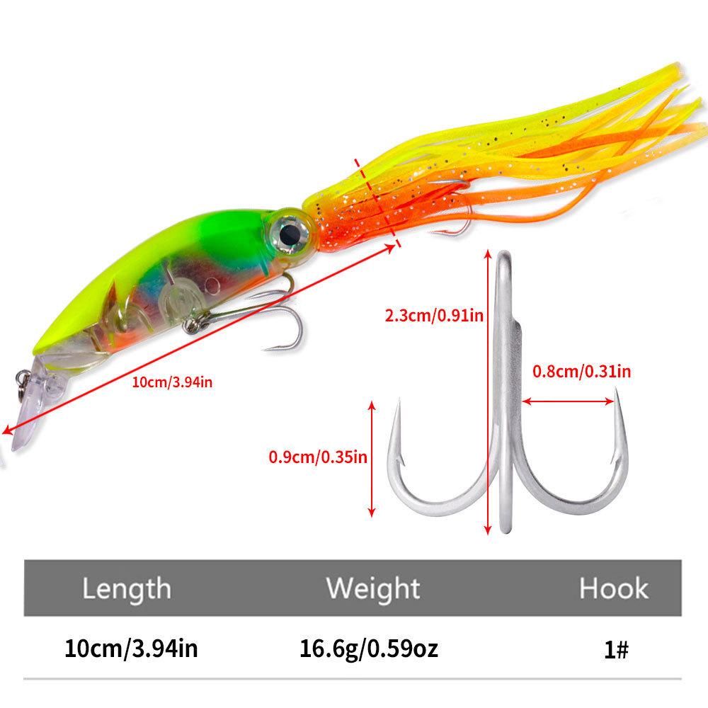 Lure Bait Set Floating Octopus10CM16.6GMulti-color Realistic Fake Bait with Mustache High Simulation Fishing Tackle Supplies 10CM-16.6G-1
Lure Bait Set Floating Octopus10CM16.6GMulti-color Realistic Fake Bait with Mustache High Simulation Fishing Tackle Supplies 10CM-16.6G-1