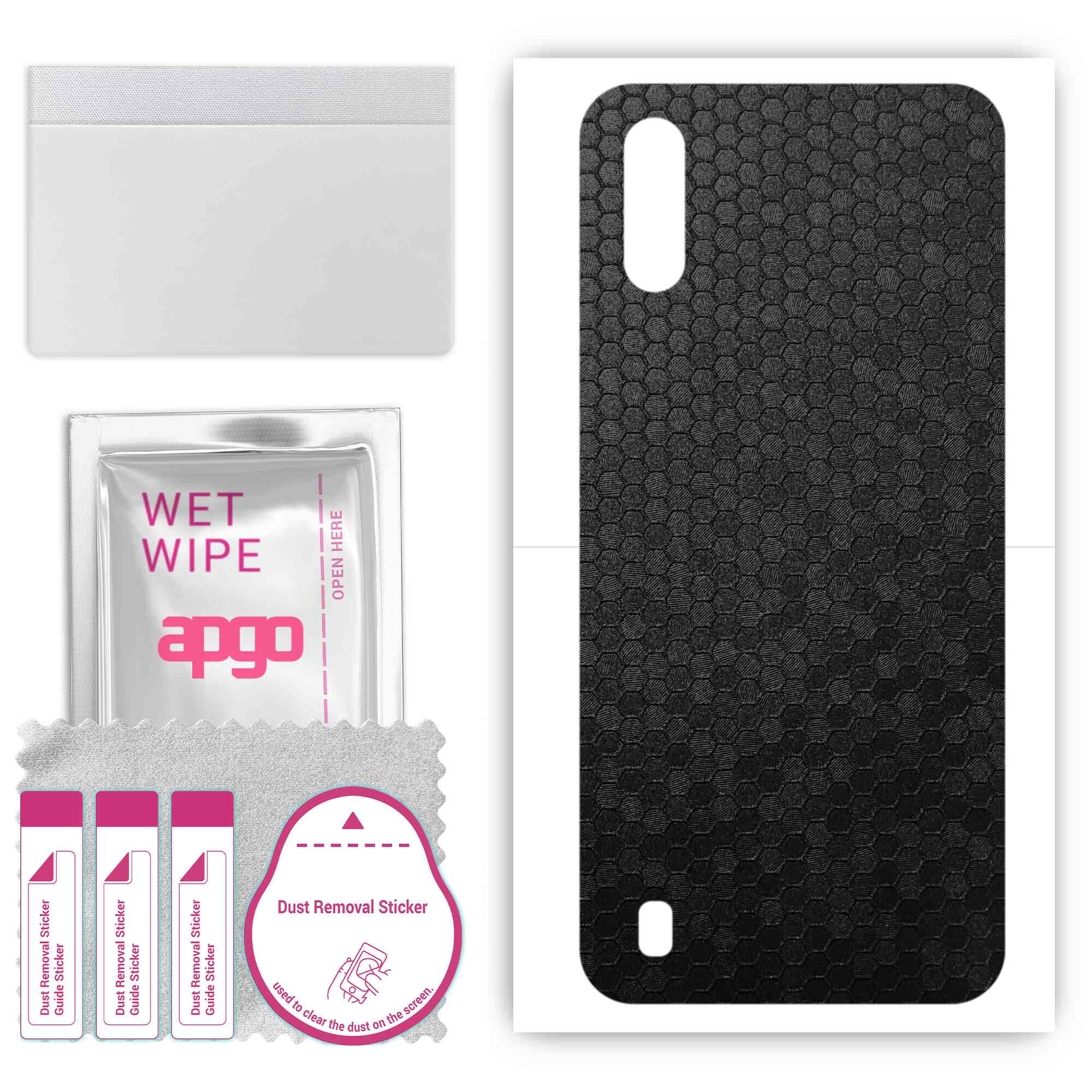 Apgo Protective Skin Sticker for the back compatible with Samsung Galaxy A01, Wrap Film, Foil, Vinyl - Pattern Black Honeycomb
Apgo Protective Skin Sticker for the back compatible with Samsung Galaxy A01, Wrap Film, Foil, Vinyl - Pattern Black Honeycomb