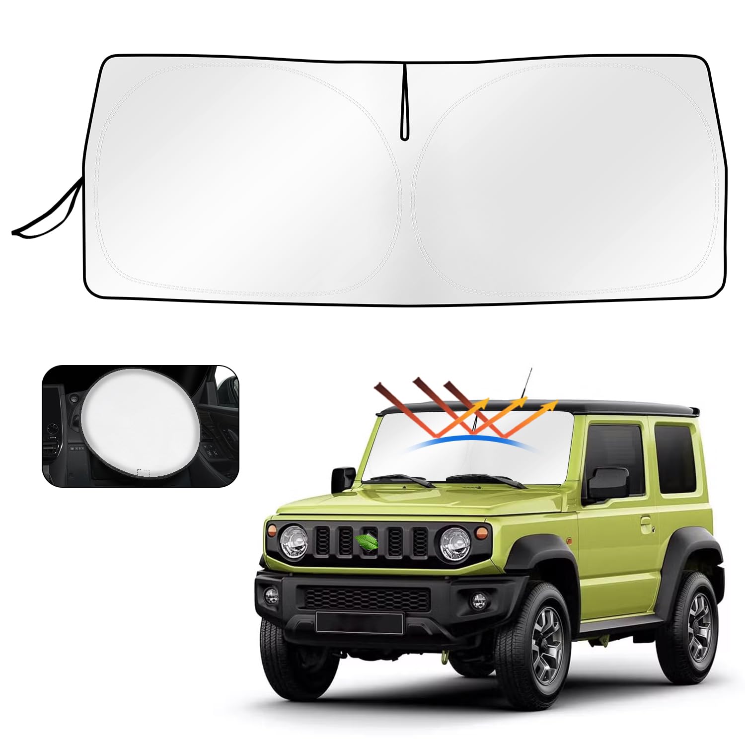 Cartist Front Sunshade for Suzuki Jimny Nomad Jimny Sierra Windshield Shade UV Interior Easy Storage Bag Included JB64/JB74 (JC74, Sunset, Sunfia,
Cartist Front Sunshade for Suzuki Jimny Nomad Jimny Sierra Windshield Shade UV Interior Easy Storage Bag Included JB64/JB74 (JC74, Sunset, Sunfia,