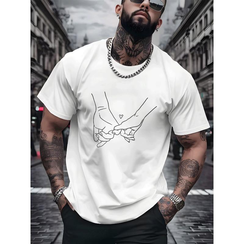 European sizes Men s Casual Street Style T Shirt with Pinky Promise Hand Heart Graphic Men s Fashion Trendy Adult Casual Wear 4XL білий
European sizes Men s Casual Street Style T Shirt with Pinky Promise Hand Heart Graphic Men s Fashion Trendy Adult Casual Wear 4XL білий