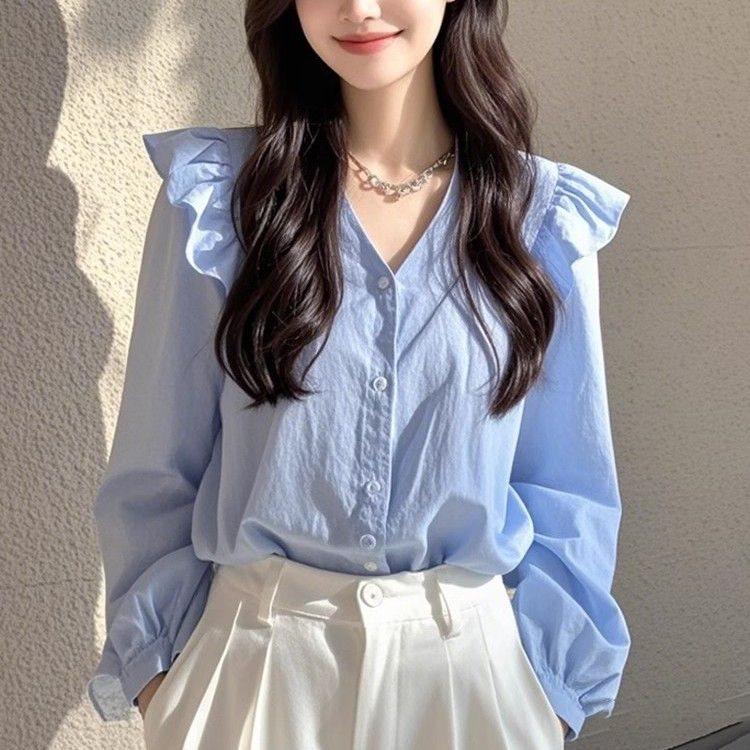 This Year s Trend: Elegant French Niche Long-Sleeve Blue Shirt for Women – Luxurious and Absolutely Gorgeous for Autumn. L: 155-170cm/111-120jin синий
This Year s Trend: Elegant French Niche Long-Sleeve Blue Shirt for Women – Luxurious and Absolutely Gorgeous for Autumn. L: 155-170cm/111-120jin синий