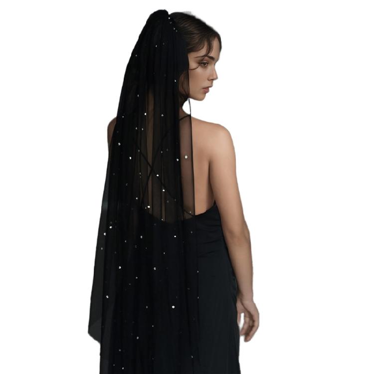 Black Veil For Brides Highlighted By Rhinestones Ornament Wedding Headpiece Decoration Suitable For Memorable Event 1 чорний
Black Veil For Brides Highlighted By Rhinestones Ornament Wedding Headpiece Decoration Suitable For Memorable Event 1 чорний