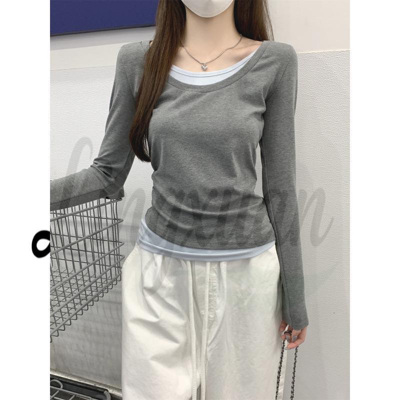 Autumn Korean Style Color Block U-Neck Slim Long-Sleeved T-Shirt Medium серый
Autumn Korean Style Color Block U-Neck Slim Long-Sleeved T-Shirt Medium серый