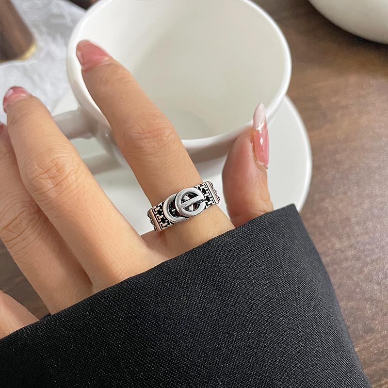 Lan Zhi 925 Sterling Silver Letter Niche Open Ring - Korean Style, Non-Fading, Trendy Design for Women. Adjustable Open Ring
Lan Zhi 925 Sterling Silver Letter Niche Open Ring - Korean Style, Non-Fading, Trendy Design for Women. Adjustable Open Ring