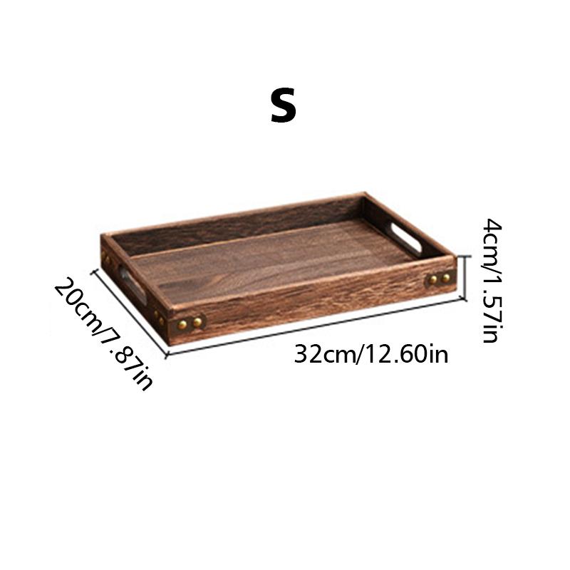 Прямоугольный деревянный поднос с ручкой, поднос для чая, домашняя чашка для воды, фрукты, еда, хлеб, всякая всячина, сервировочный поднос, обеденная тарелка для отеля