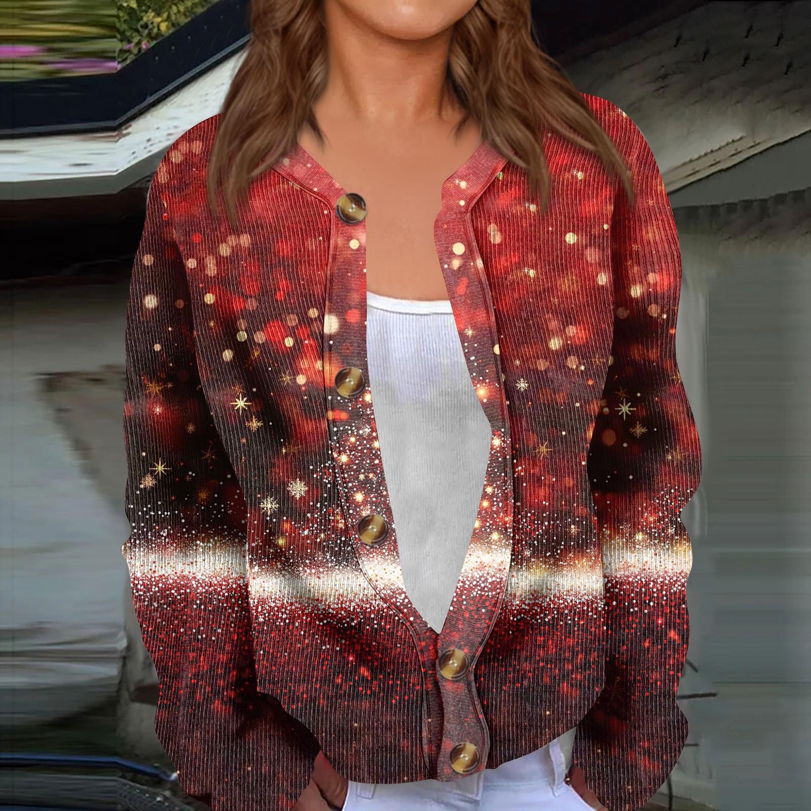 Модный женский рождественский принт с длинным рукавом вязаный кардиган куртка на пуговицах XL винный
Модный женский рождественский принт с длинным рукавом вязаный кардиган куртка на пуговицах XL винный