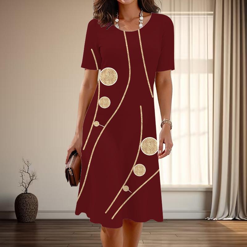 Женская мода изящный простой принт лето весна короткий рукав О-образный вырез повседневные платья XL красный
Женская мода изящный простой принт лето весна короткий рукав О-образный вырез повседневные платья XL красный