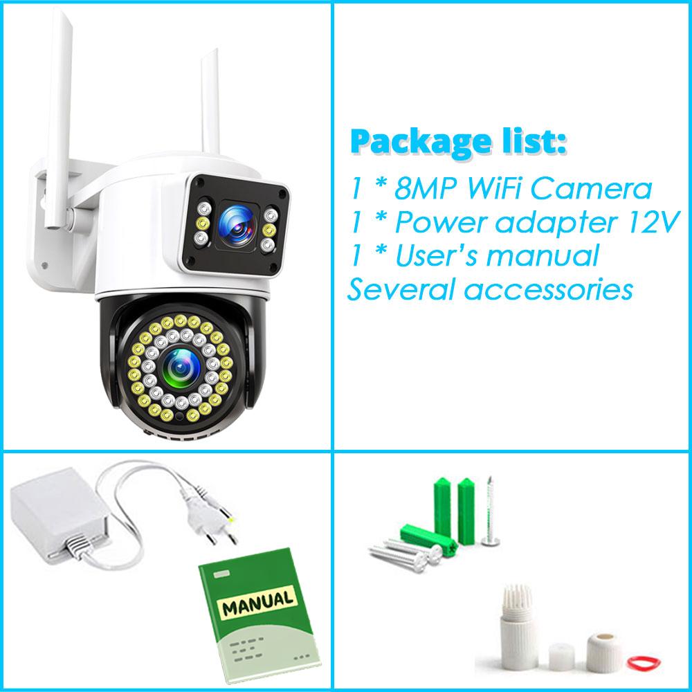 Yoosee 4K 8MP Outdoor WiFi Dual-Lens Security Protection CCTV Video Surveillance Camera Wireless IP Cameras Two Screens UK Plug білий
Yoosee 4K 8MP Outdoor WiFi Dual-Lens Security Protection CCTV Video Surveillance Camera Wireless IP Cameras Two Screens UK Plug білий