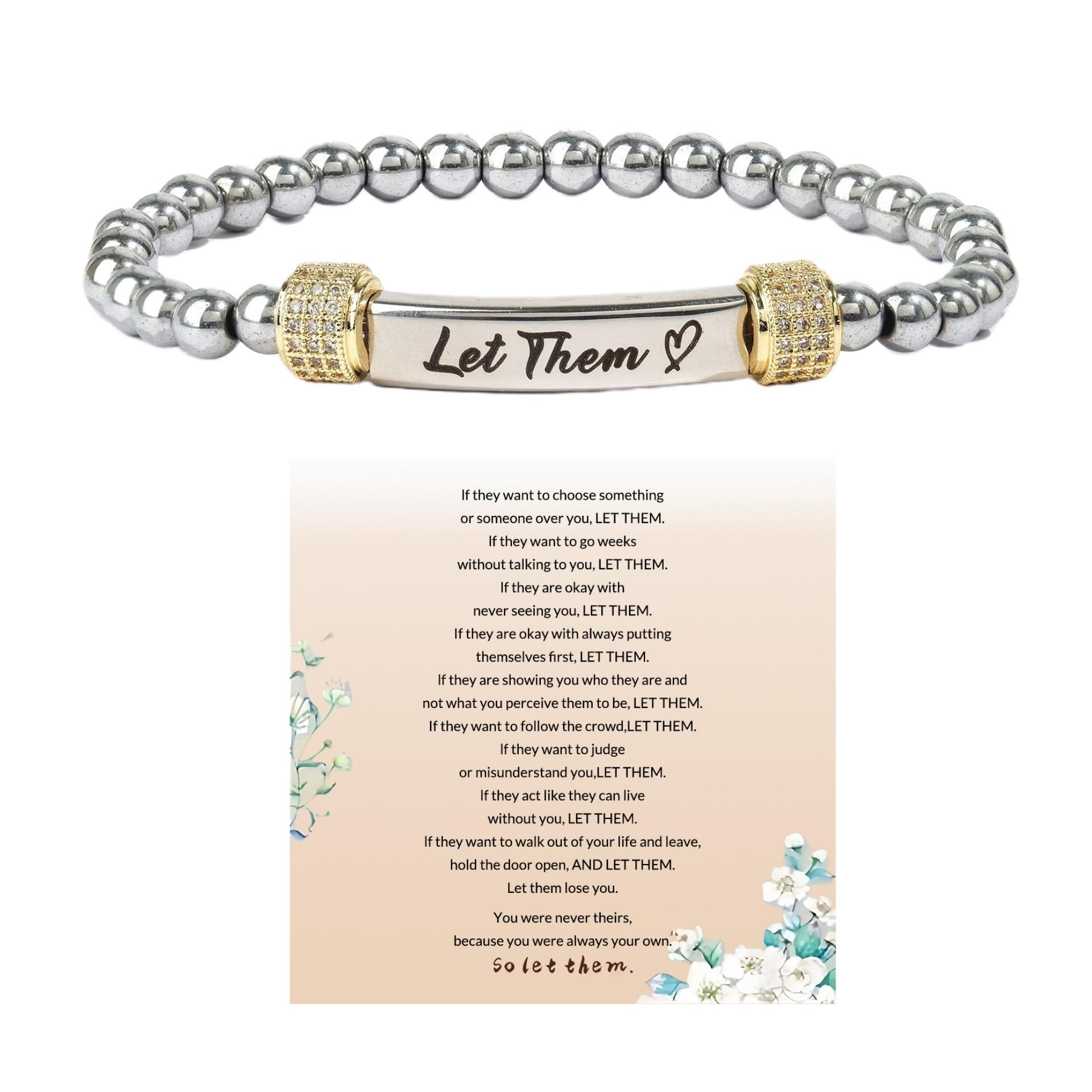 JYL TS Bracelet LET THEM Inscription CCB Bead Enhances Confidence & Purpose Silver beads gold 2 alizarin темно-червоний колір
JYL TS Bracelet LET THEM Inscription CCB Bead Enhances Confidence & Purpose Silver beads gold 2 alizarin темно-червоний колір