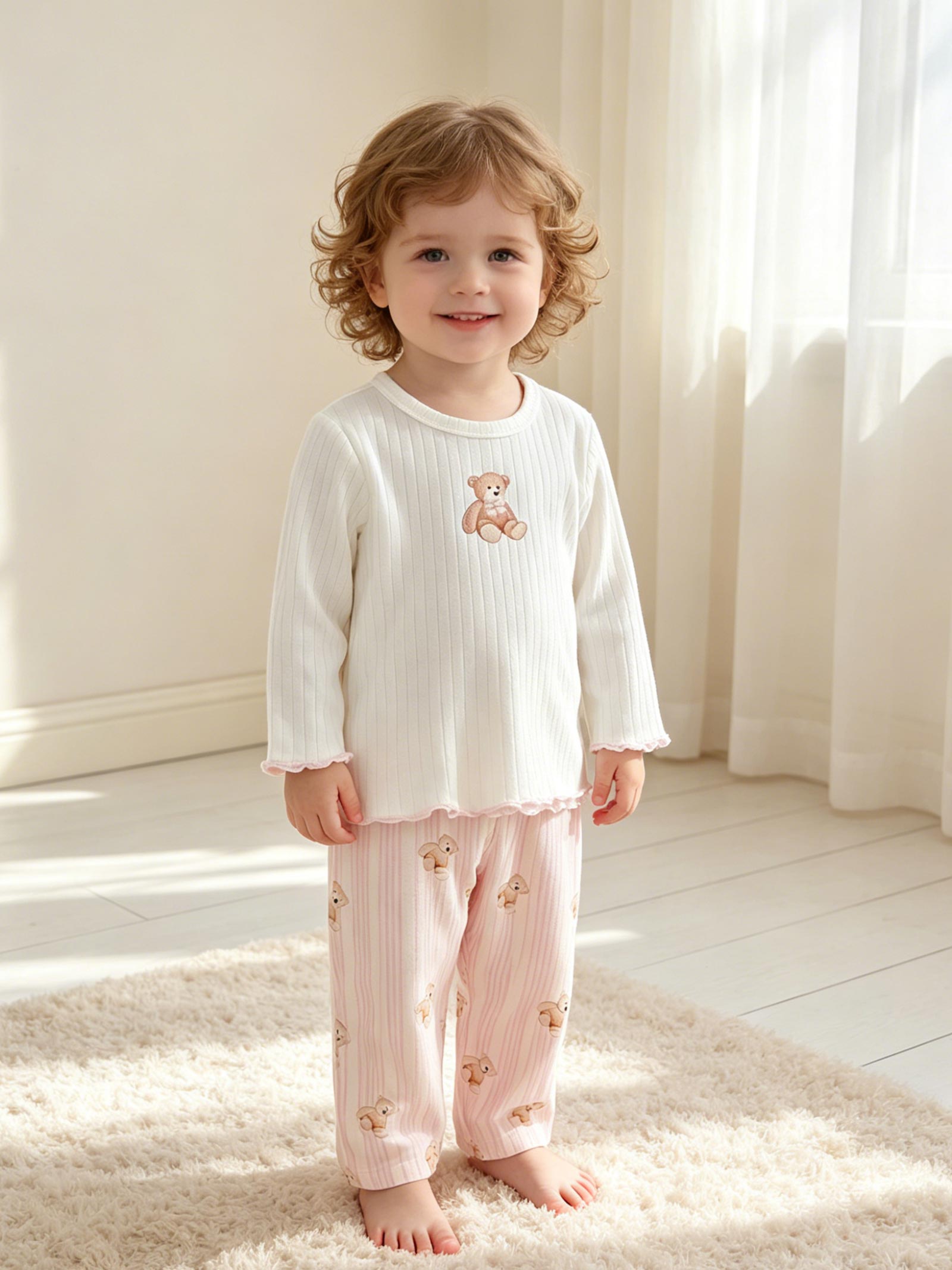 Baby Girls Bear Print Pajama Set, Long Sleeve Top & Pants, Soft Sleepwear for 6M-3T Toddlers 6-9M белый
Baby Girls Bear Print Pajama Set, Long Sleeve Top & Pants, Soft Sleepwear for 6M-3T Toddlers 6-9M белый