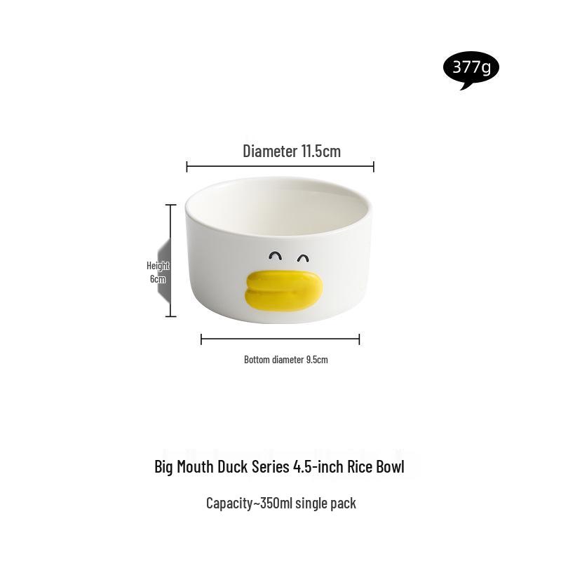 Роскошный мультяшный керамический набор посуды с уткой: Включает чашку, ложку, тарелку для завтрака и миску для овсянки для детей Standard Size
Роскошный мультяшный керамический набор посуды с уткой: Включает чашку, ложку, тарелку для завтрака и миску для овсянки для детей Standard Size
