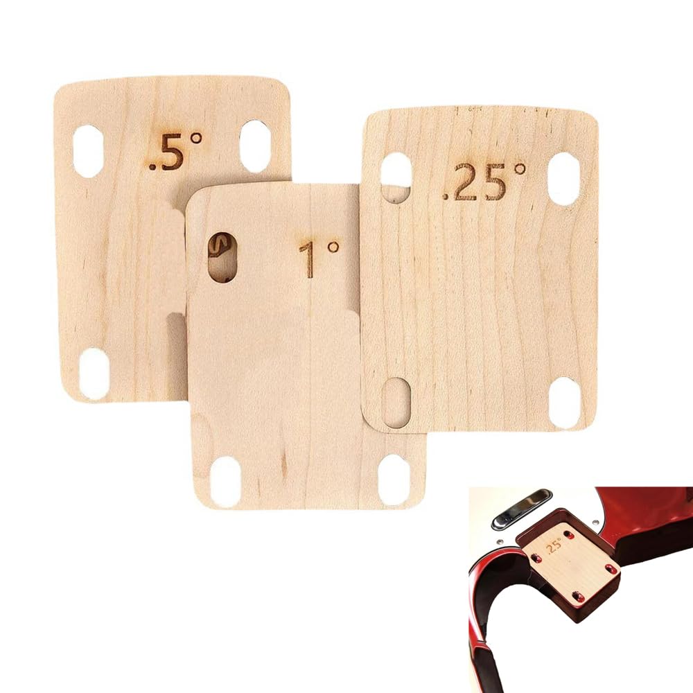 Set of 3 Wood Shims for Guitar Shims for Parts Guitar Degree Neck Plate Protection Compatible with Bass Necks, Adjustment, Parts, 0.25/0.5/1
Set of 3 Wood Shims for Guitar Shims for Parts Guitar Degree Neck Plate Protection Compatible with Bass Necks, Adjustment, Parts, 0.25/0.5/1