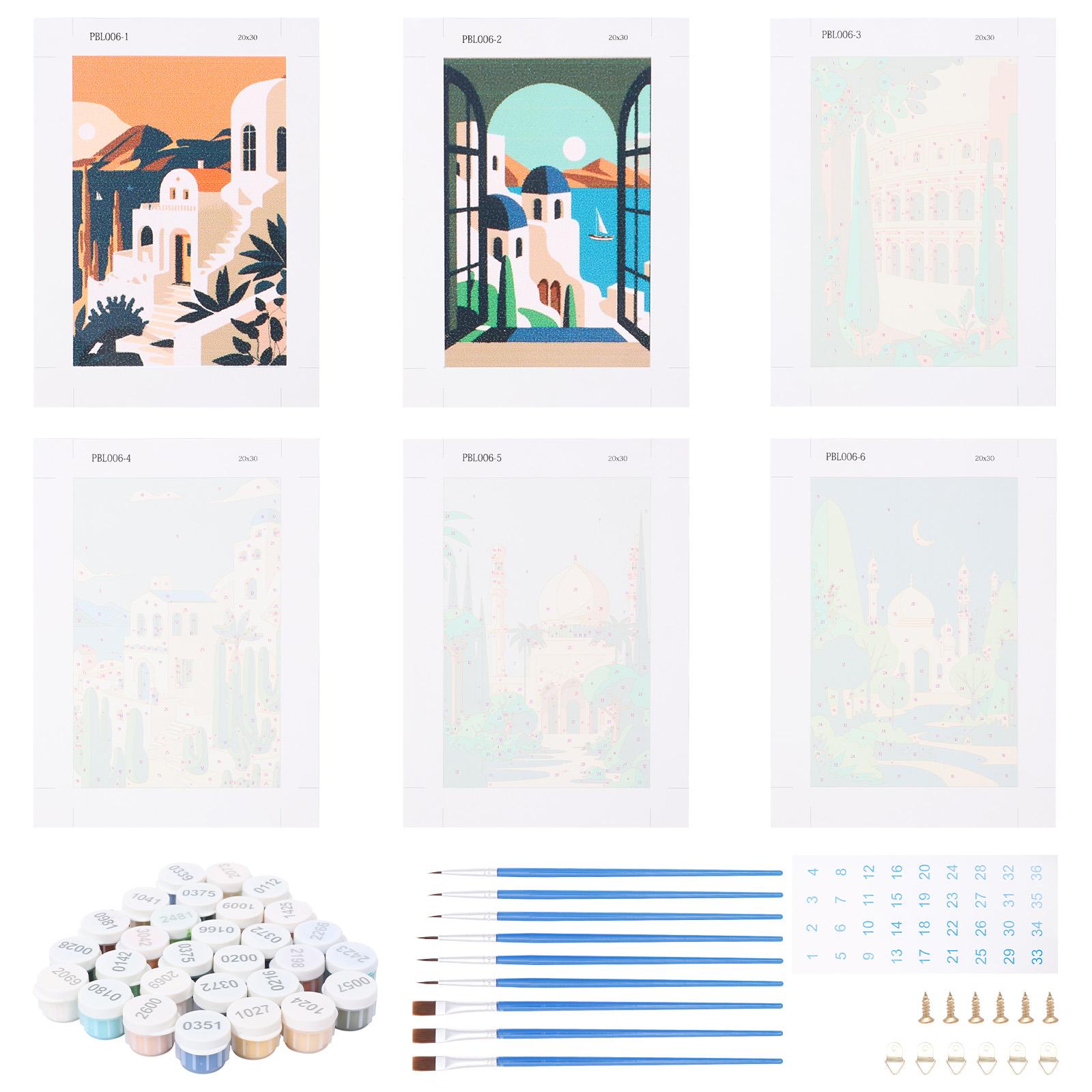 6 Pcs Adult Paint by Number Kit DIY Number Acrylic Oil Painting Kit Frameless Digital Oil Painting Set with Brush for Beginners
6 Pcs Adult Paint by Number Kit DIY Number Acrylic Oil Painting Kit Frameless Digital Oil Painting Set with Brush for Beginners