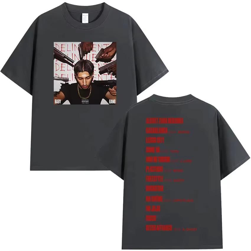 Rapper Baby Gang Album Graphic pure Cotton music Tshirt Men Retro 2026 New Summer Hip hop unisex Short sleeve shirt fan gifts 4XL
Rapper Baby Gang Album Graphic pure Cotton music Tshirt Men Retro 2026 New Summer Hip hop unisex Short sleeve shirt fan gifts 4XL