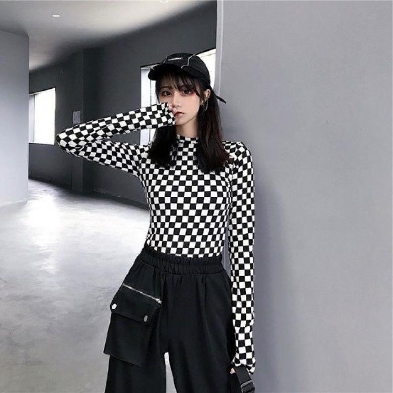 Jin Han Style Plus Size Slimming Plaid Long Sleeve T-shirt for Autumn/Winter 2XL (recommended for 70-90kg)
Jin Han Style Plus Size Slimming Plaid Long Sleeve T-shirt for Autumn/Winter 2XL (recommended for 70-90kg)