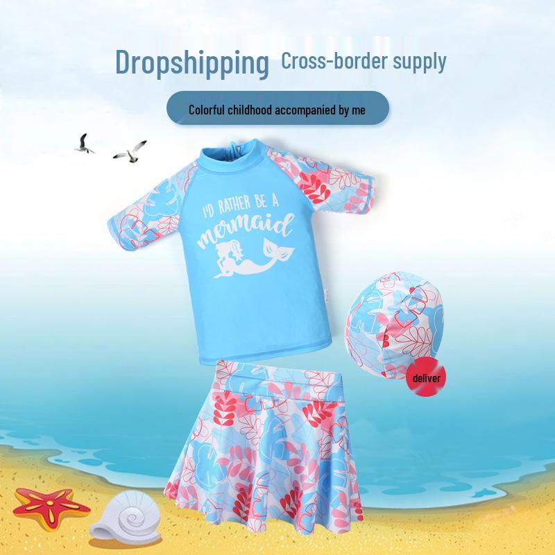 Girls Cute Korean-Style Mermaid Swimsuit - Split Design, Quick-Dry, Short Sleeve, Skirt Style Size 100 (Height 90cm, Weight 28 lbs max)
Girls Cute Korean-Style Mermaid Swimsuit - Split Design, Quick-Dry, Short Sleeve, Skirt Style Size 100 (Height 90cm, Weight 28 lbs max)
