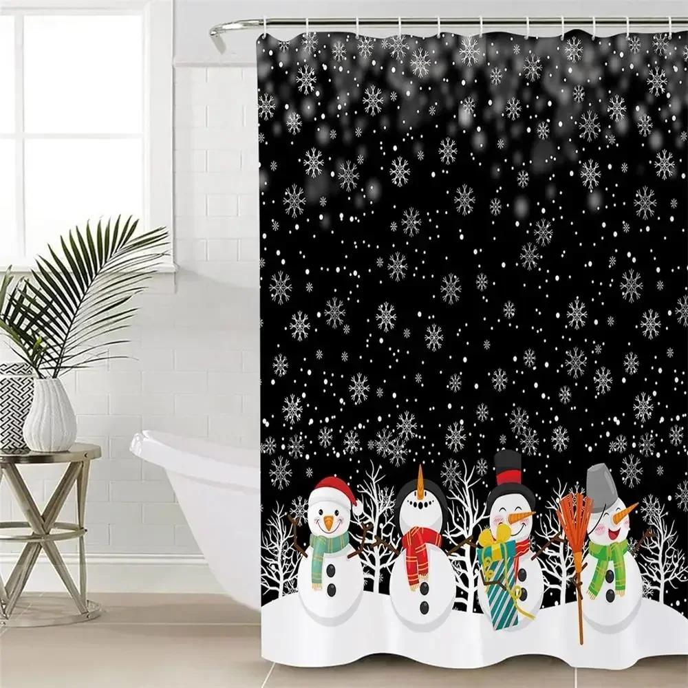Merry Christmas Shower Curtain Cute Snowman Candy Cartoon Kids Bathroom Curtains Xmas Trees Snowflake Pink Home Decor With Hooks W60H190(CM)-1 Pcs
Merry Christmas Shower Curtain Cute Snowman Candy Cartoon Kids Bathroom Curtains Xmas Trees Snowflake Pink Home Decor With Hooks W60H190(CM)-1 Pcs